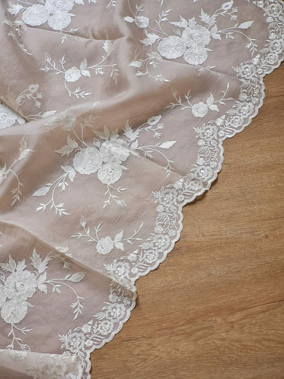 Pure Organza Silk Cutwork Jaal Embroidery Saree - styled full look