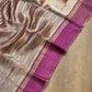 Pure Metallic Tissue Silk stripe saree with Katan silk border and special tassels with blouse sleeves - Resham Wala