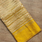 Pure Metallic Tissue Silk stripe saree with Katan silk border and special tassels with blouse sleeves - Resham Wala