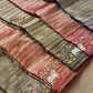 Pure Organza Tissue Silk Banarasi Stripe Pichwai Embroidery on Katan Silk Satin Border Saree - Resham Wala