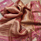 Pure Organza Tissue Silk Banarasi Stripe Pichwai Embroidery on Katan Silk Satin Border Saree - Resham Wala