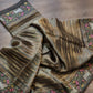 Pure Organza Tissue Silk Banarasi Stripe Pichwai Embroidery on Katan Silk Satin Border Saree - Resham Wala