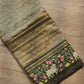 Pure Organza Tissue Silk Banarasi Stripe Pichwai Embroidery on Katan Silk Satin Border Saree - Resham Wala