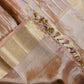 Pure Tissue Silk Banarasi Border Stripe Saree with special tassels and blouse - Resham Wala