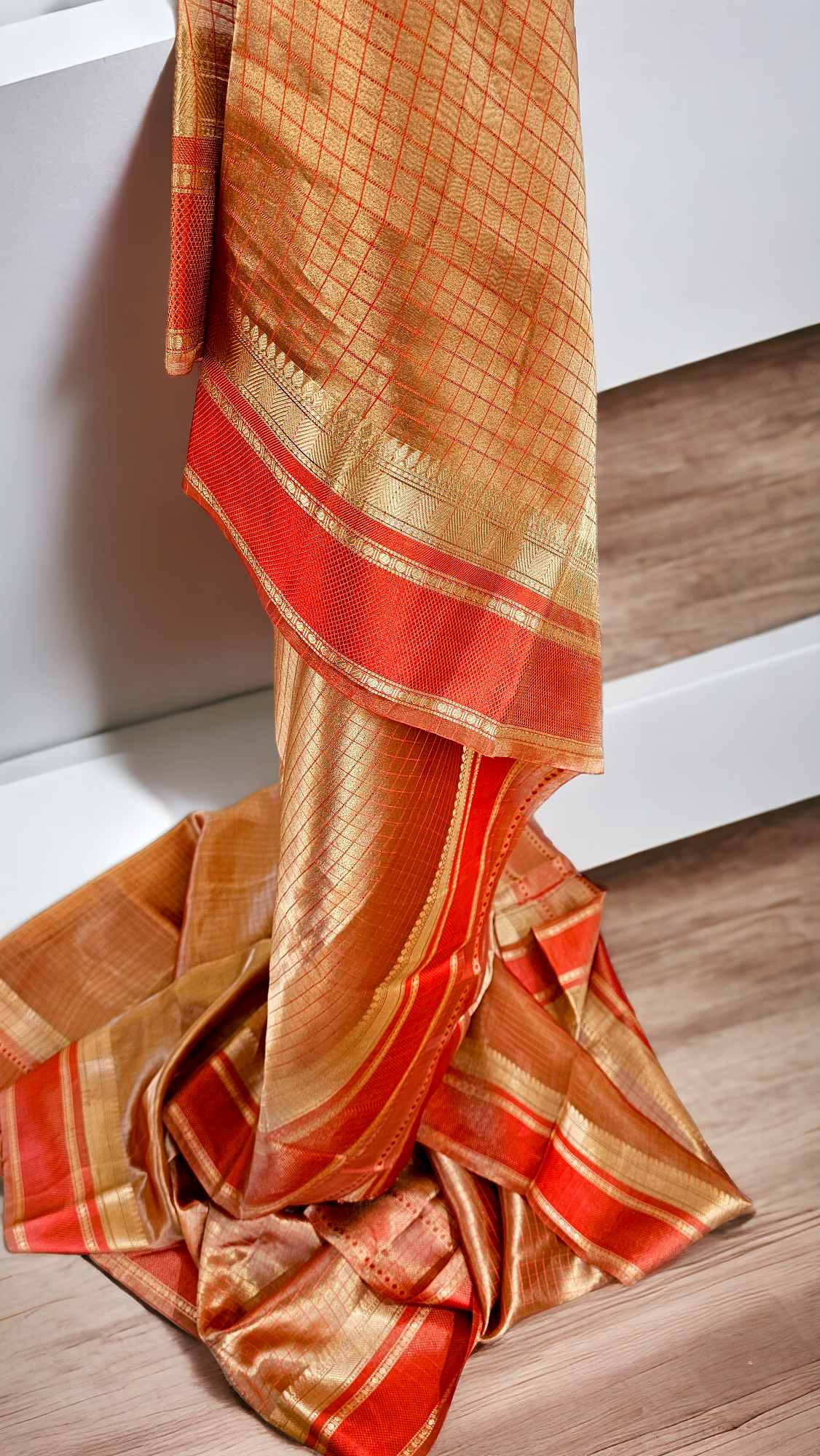 Buy Elegant GOLD Tissue Silk Saree With Unstitched Blouse Fabric Kalki  Fashion India