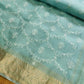 Pure Organza Silk Banarasi Border Chikankari Embroidery Saree - Resham Wala