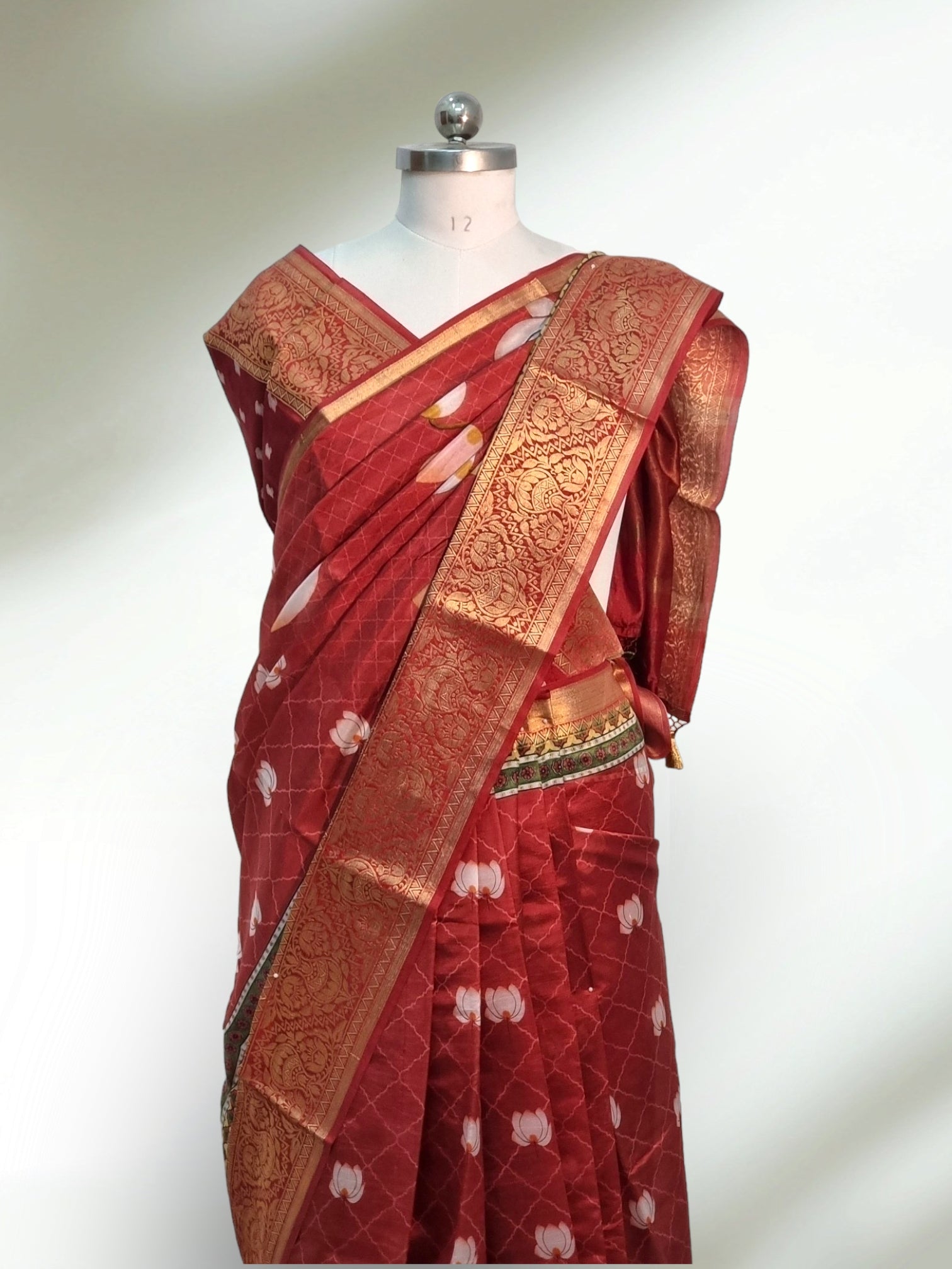 Mangalagiri Silk Cotton Saree with Nizaam Border – RKG SHOPPING