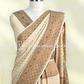 Handwoven Banarasi Pure Munga Silk Saree with antique zari work and heavy tassels with sleeves in blouse - Resham Wala