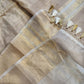 Pure Tussar Kota Silk Embroidery Chikankari Saree with Double Ghiccha pallu and special tassels - Resham Wala