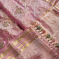 Pure Organza Tissue jaal Embroidery Saree with Banarasi katan zari border and special tassels - Resham Wala