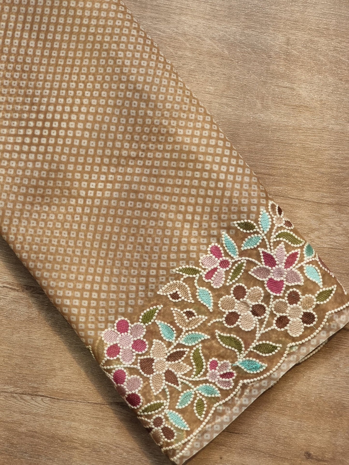 Pure Organza Silk Bandhej Printed Saree - styled full look