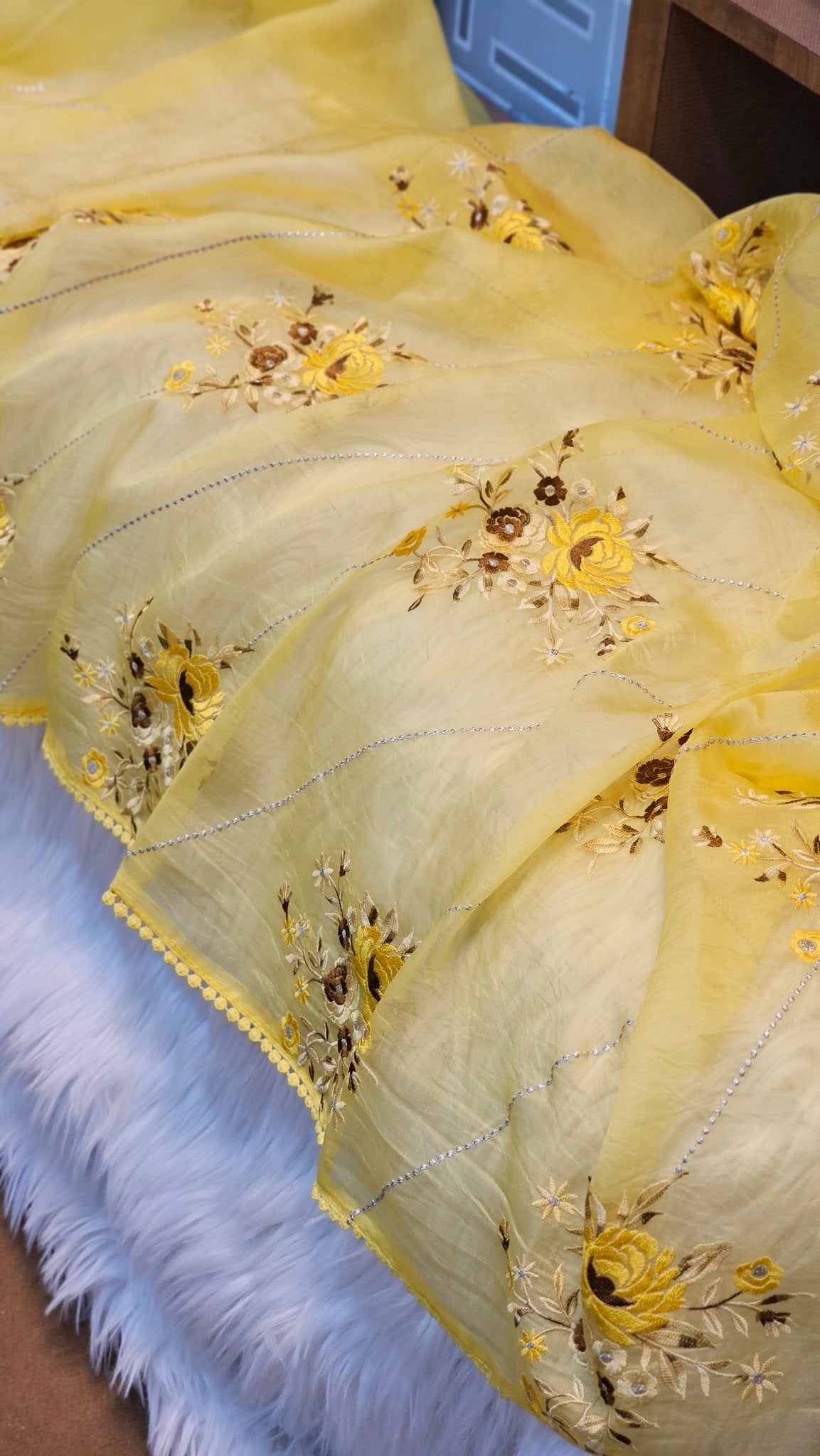 Pure Organza Silk Embroidery Saree – On Sale - Resham Wala