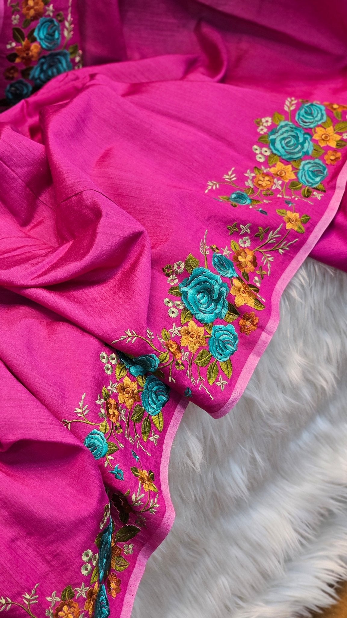 Pure Organza Silk Embroidery Saree – On Sale - Resham Wala