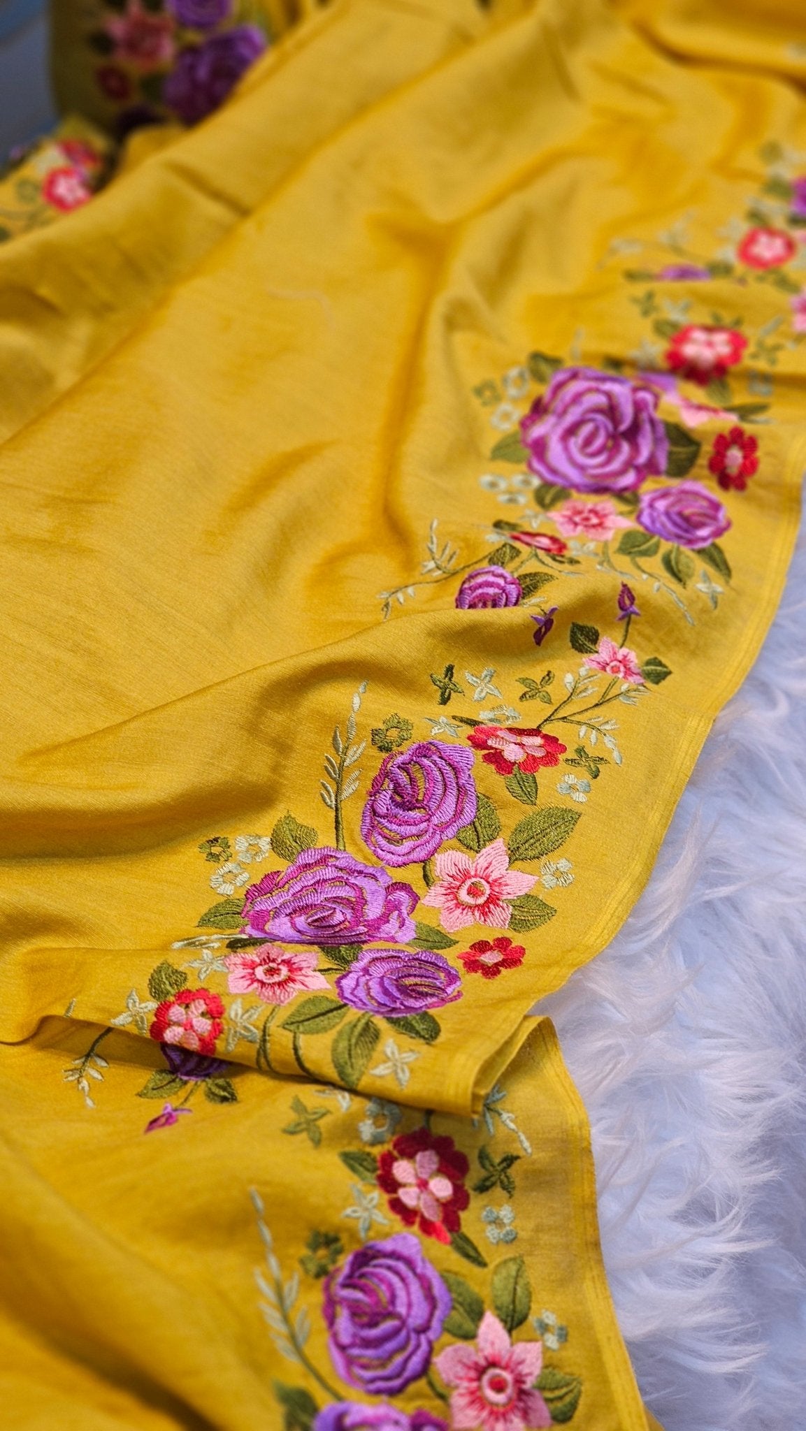 Pure Organza Silk Embroidery Saree – On Sale - Resham Wala