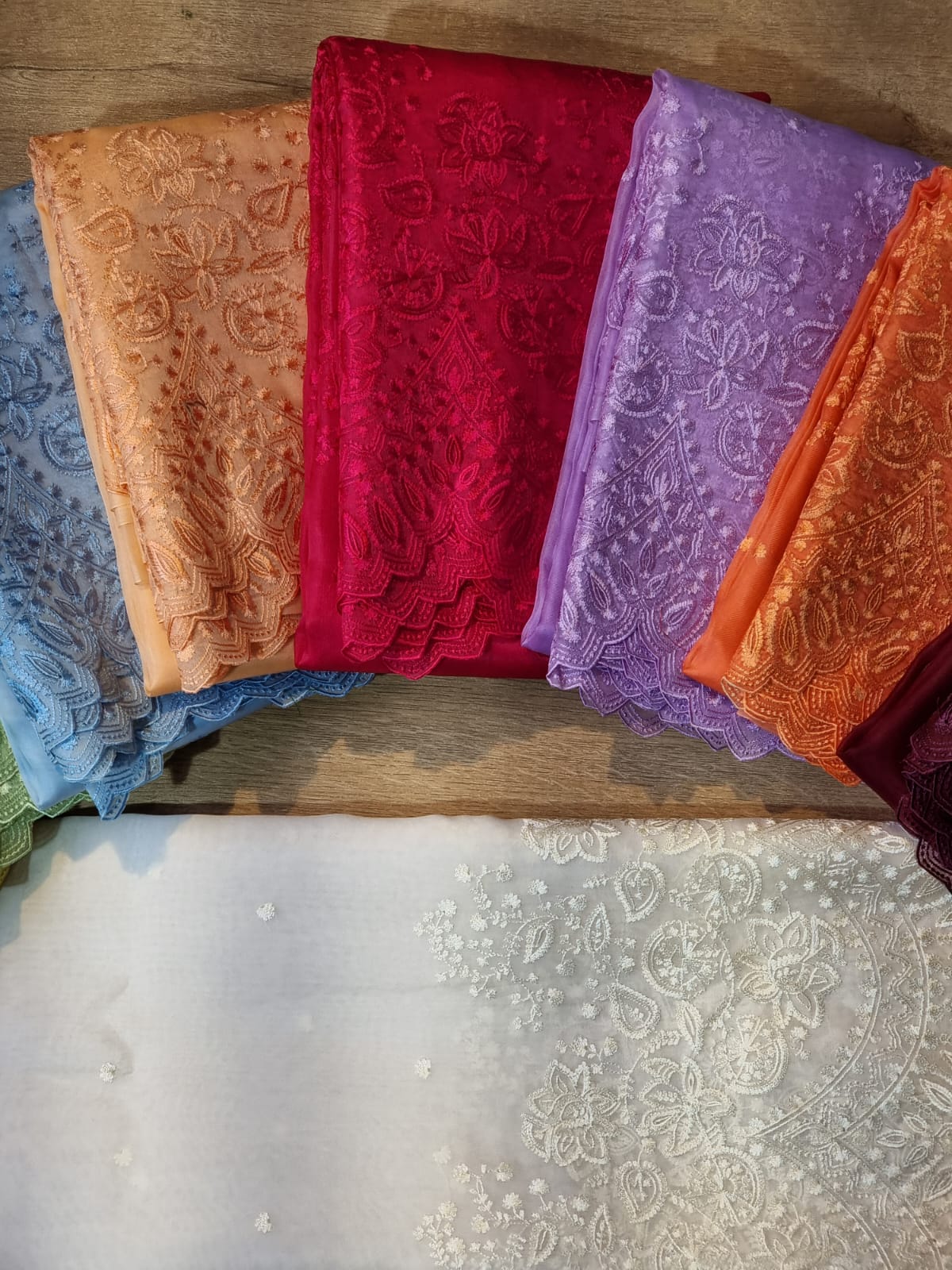 Pure Organza Silk Torani Cutwork Scallop Saree - model wearing saree with jewellery