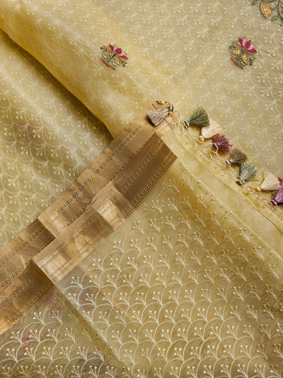 Pure Organza Silk Pichwai Embroidery Saree - final styled look