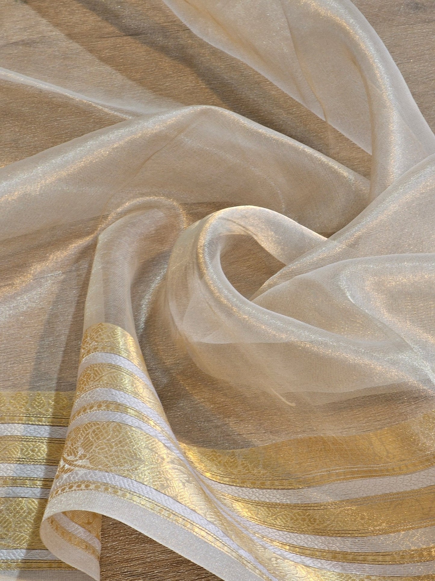 Pure Tissue Silk Pichwai Latar Embroidery Saree - styled full look